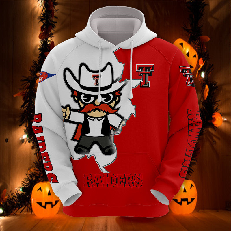 Texas Tech Red Raiders Hoodie With Mascot Print